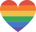 A Pride flag-colored heart.