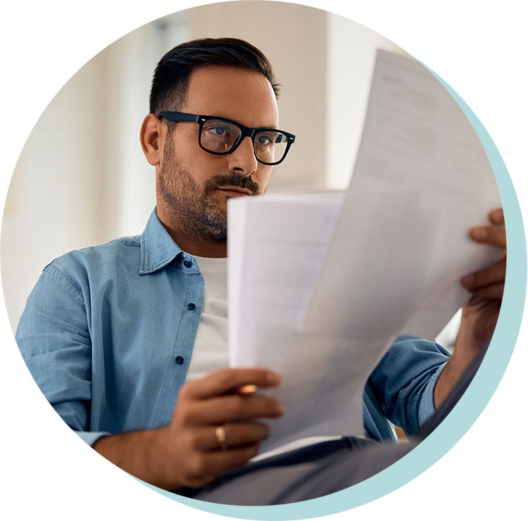 A man reviewing paperwork